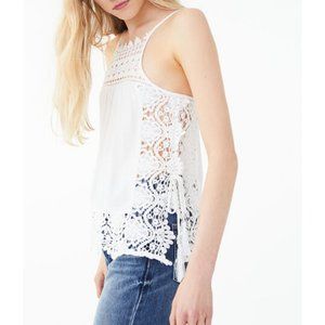 Rayon Cotton Boho Lace High Neck Tank Size XL
